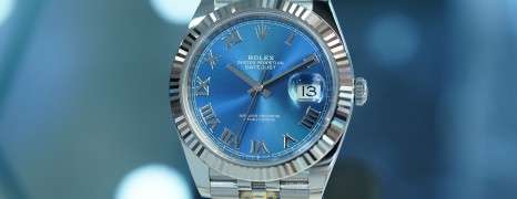 NEW!! Rolex Datejust 41 WhiteGold Bezel Azzurro Blue Roman Dial 41 mm Ref.126334 (NEW 07/2024)