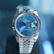 NEW!! Rolex Datejust 41 WhiteGold Bezel Azzurro Blue Roman Dial 41 mm Ref.126334 (NEW 07/2024)